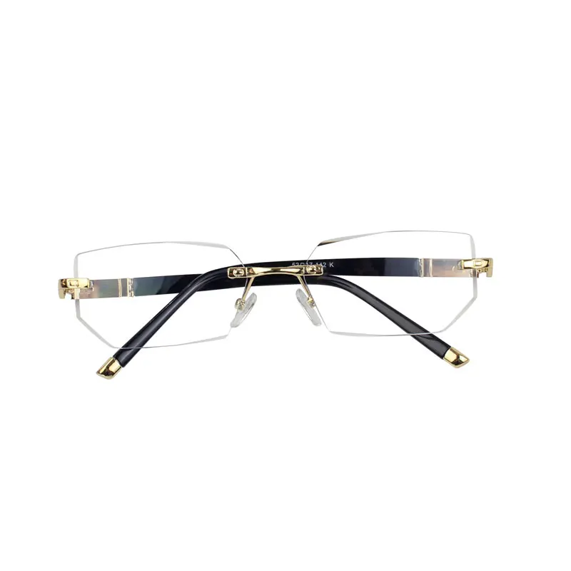 

Rimless Men Anti Blue Ray Computer Glasses Women Diamonds Cutting Spectacle Frame UV Screen Protection Goggles Frameless