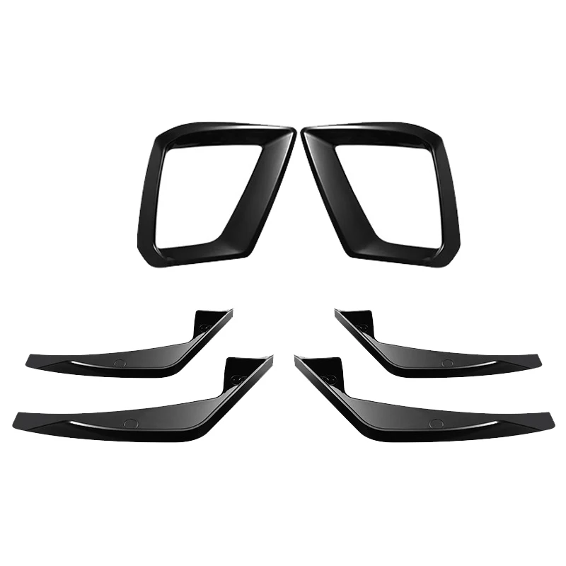 

6Pcs Car Front Fog Light Frame Trim Side Wing Spoiler Decoration Sticker For- A4 S4 2020+