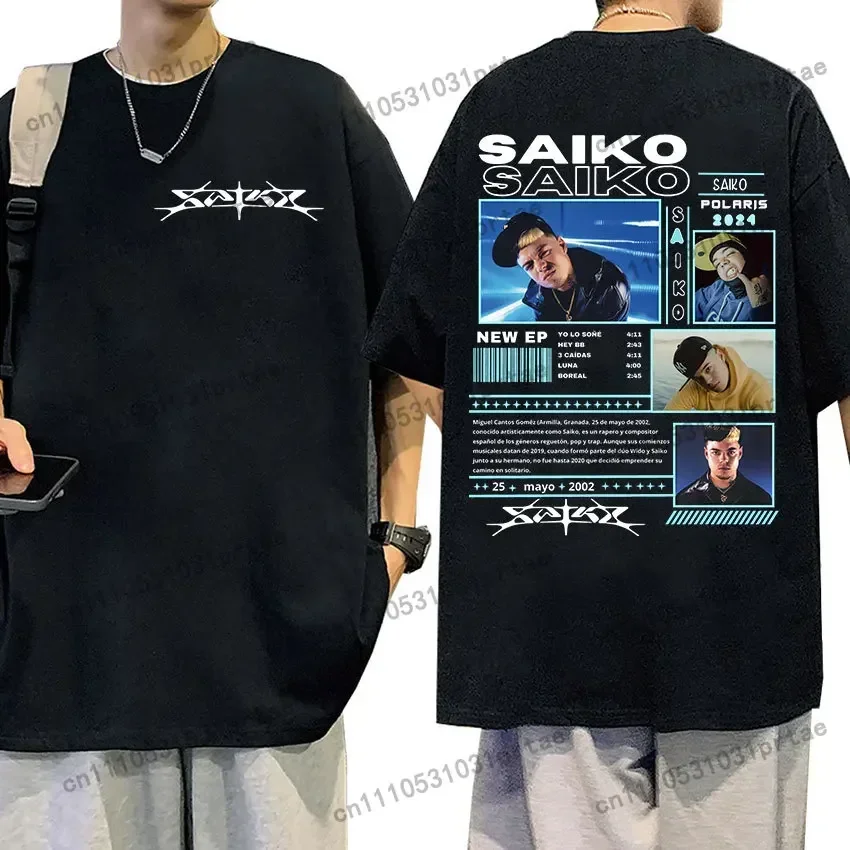 Rapper SAIKO POL ARIS Tour 2024 Graphic T Shirts Men's Hip Hop Short Sleeve Cotton T-shirt Retro O-Neck Fashion Tees Streetwear