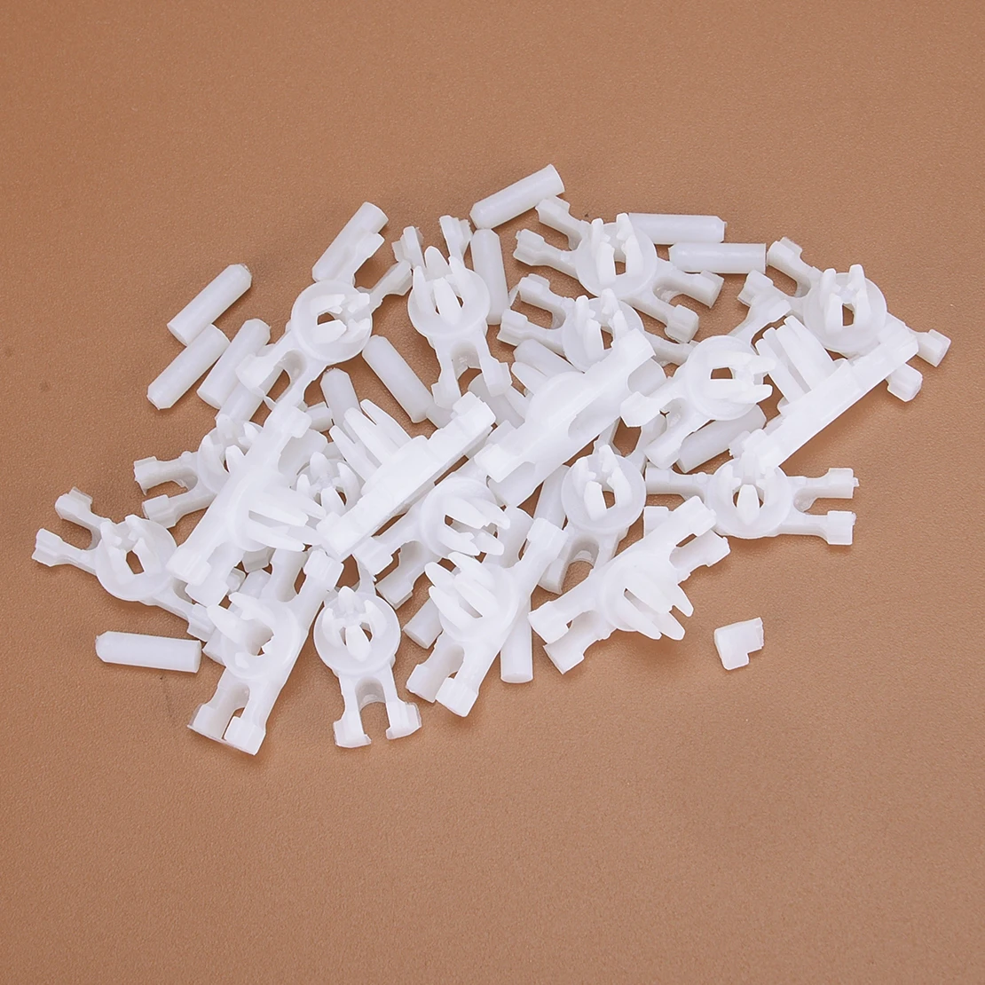 40pcs/Set Car Side Door Trim Moulding Strip Clip White Plastic Fit for VW Old Beetle Golf Jetta MK1