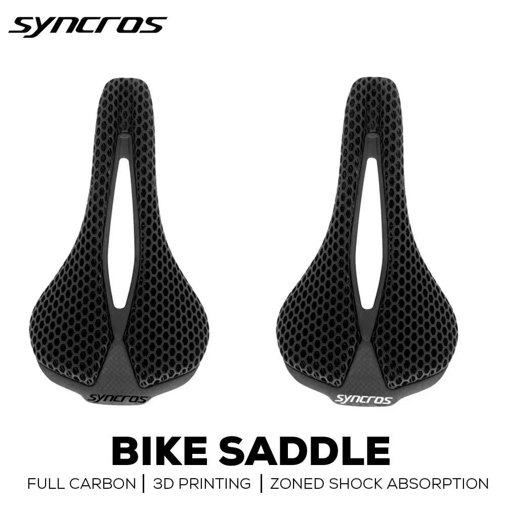 

SYNCROS 3D Printed Ultralight Bicycle Saddle 147g Carbon Saddle 250x140mm Bicycle Seats for MTB Road Gravel Bike Seat Parts