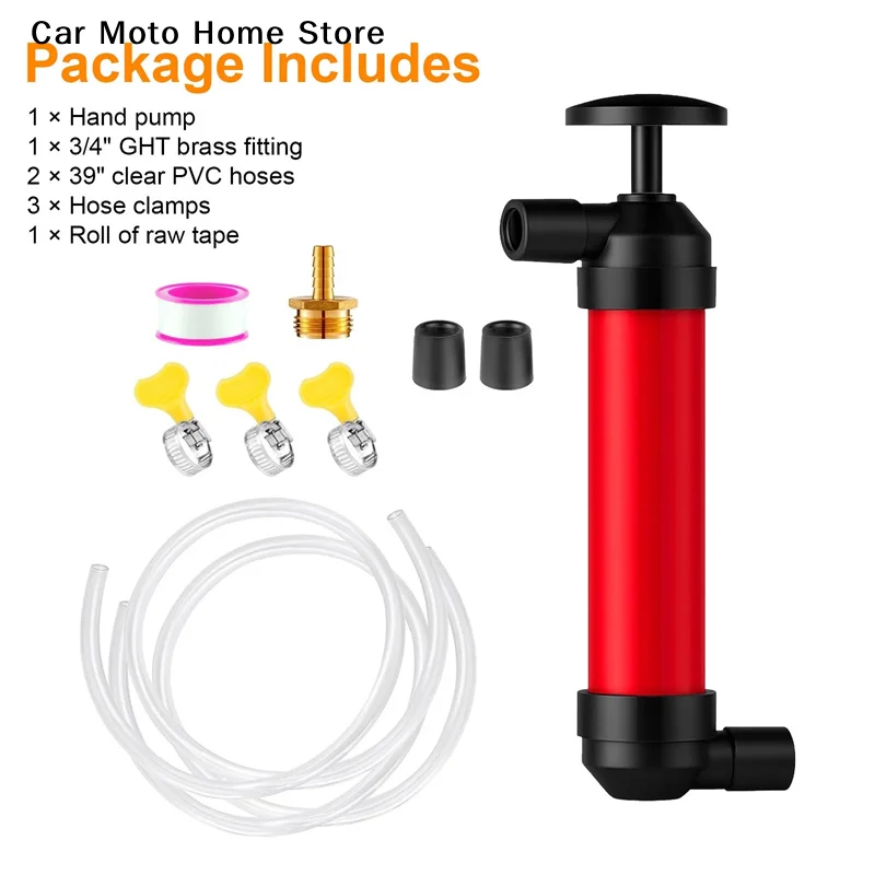 

【DM】RV Антифриз Сифон Ручной насос Насос для перекачки жидкости с двумя 1-метровыми прозрачными шлангами из ПВХ для бензинового масла и жидкостей