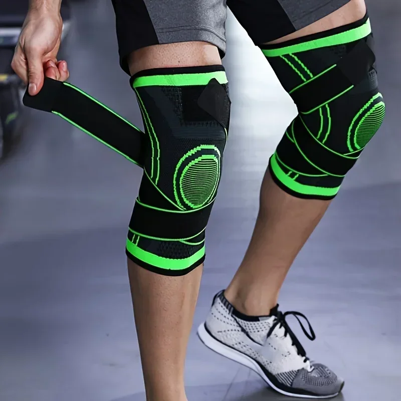 1PC Sports Knee Pad Men Pressurized Elastic Knee Pad Support Fitness Gear Basketball Volleyball Brace Tennis Cycling Protector