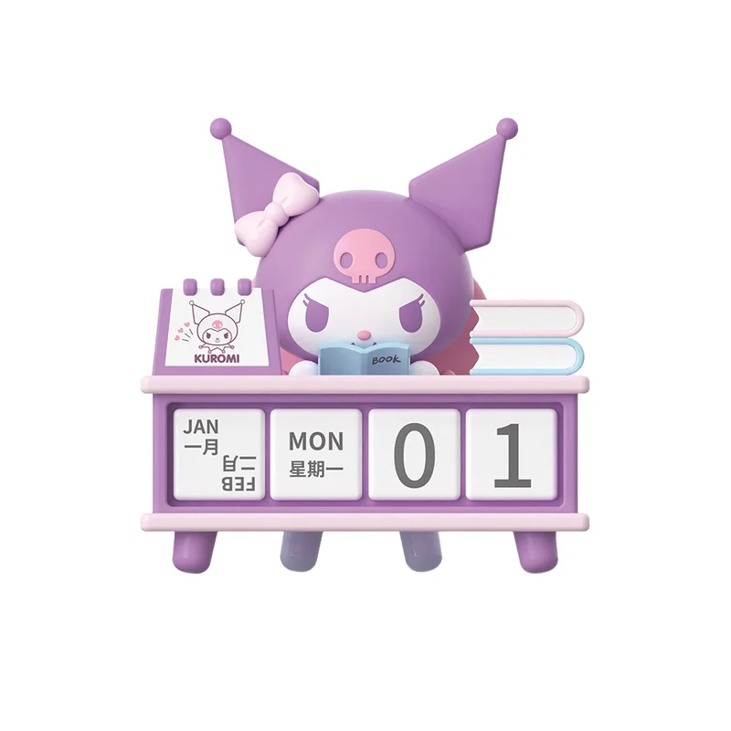 Sanrio Mini Desk Calendar Desktop Figurine Ornament Kuromi Pochacco Creative Kawaii Girl Gift Room Decoration New Y2K Hot Cute view 5