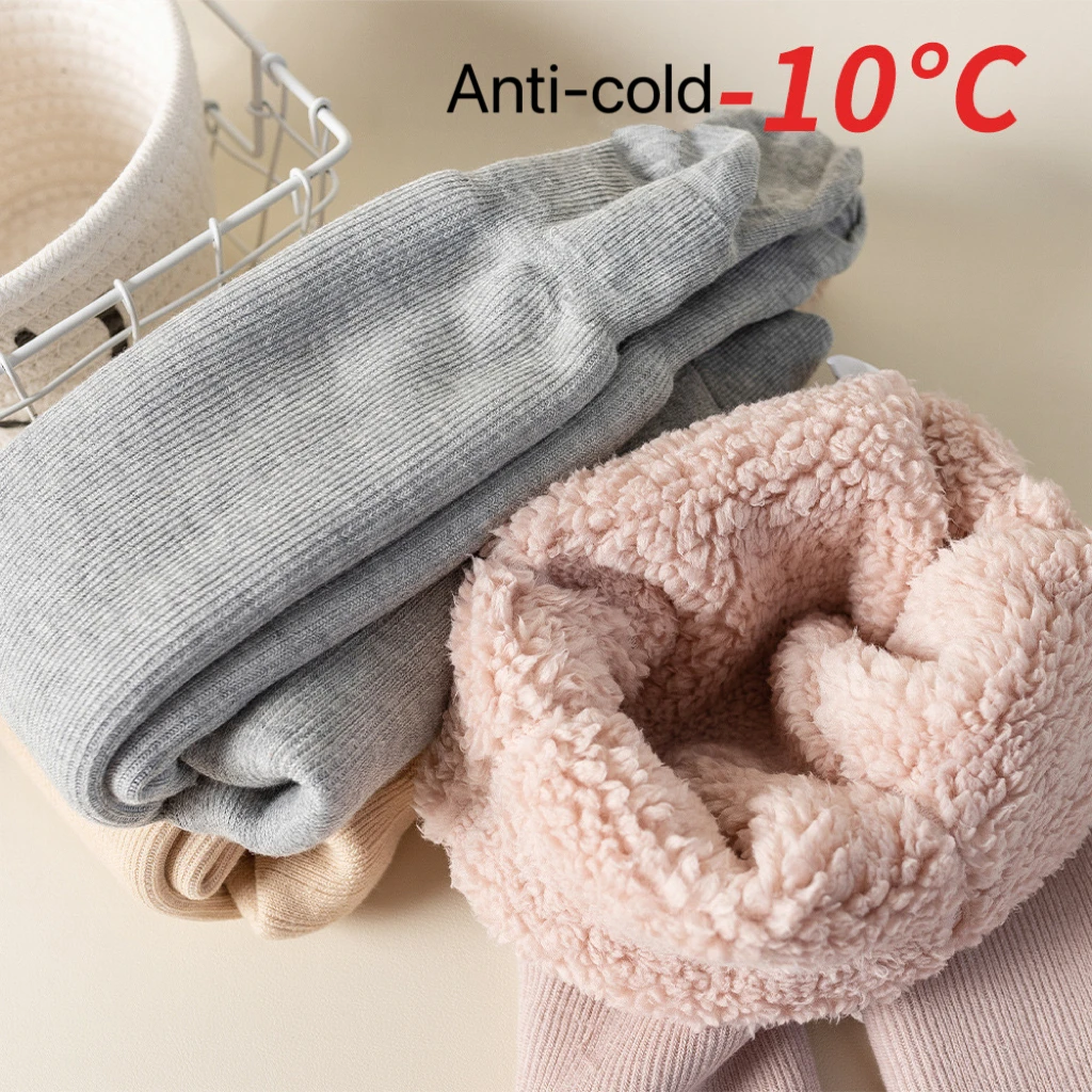 1pcs Cotton Winter Baby Thickness Leggings Toddler Thick Velvet ThermalPants Childrens Warm Elastic High Waist Kid Girl Trousers