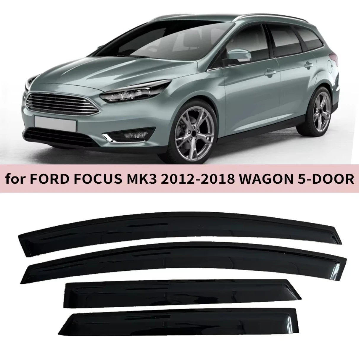 

For FORD FOCUS MK3 WAGON 5-DOOR EUROPE 2012-2018 Wind Deflectors Rain Guards Window Visor Cars Accessories