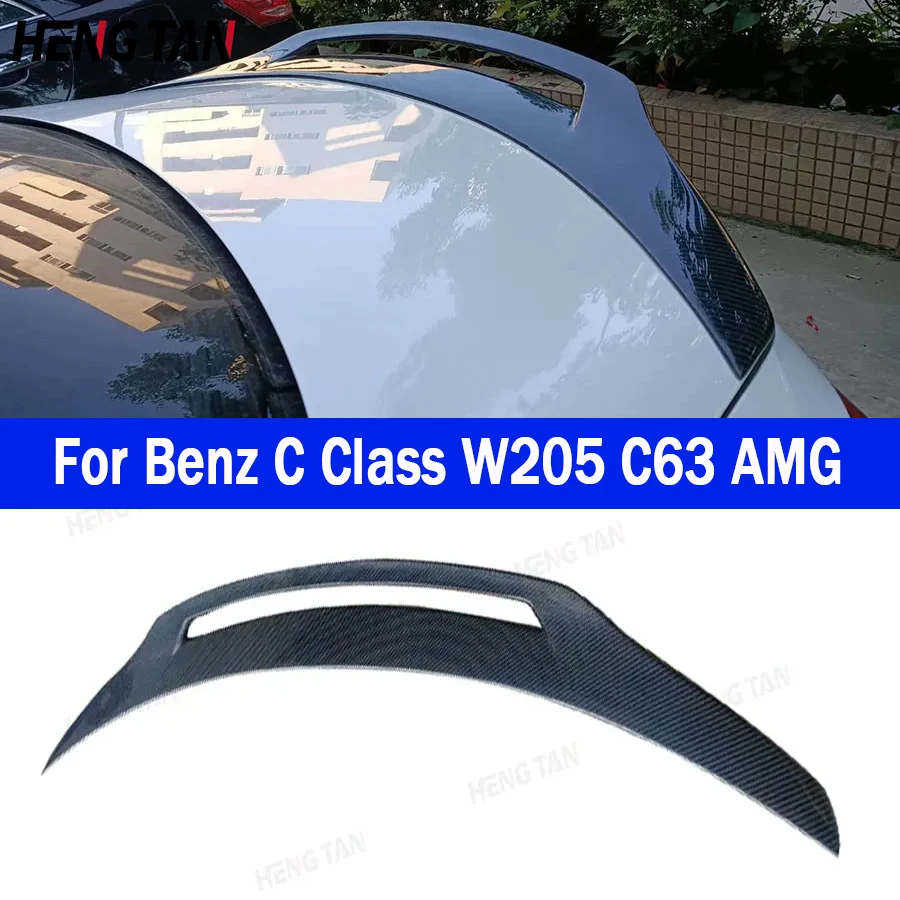 For Mercedes-Benz C Class W205 C63 AMG 2015-2021 4 Door Carbon Fiber Rear Trunk Spoiler Guide Wing Rear Wing Car Trunk Diverter