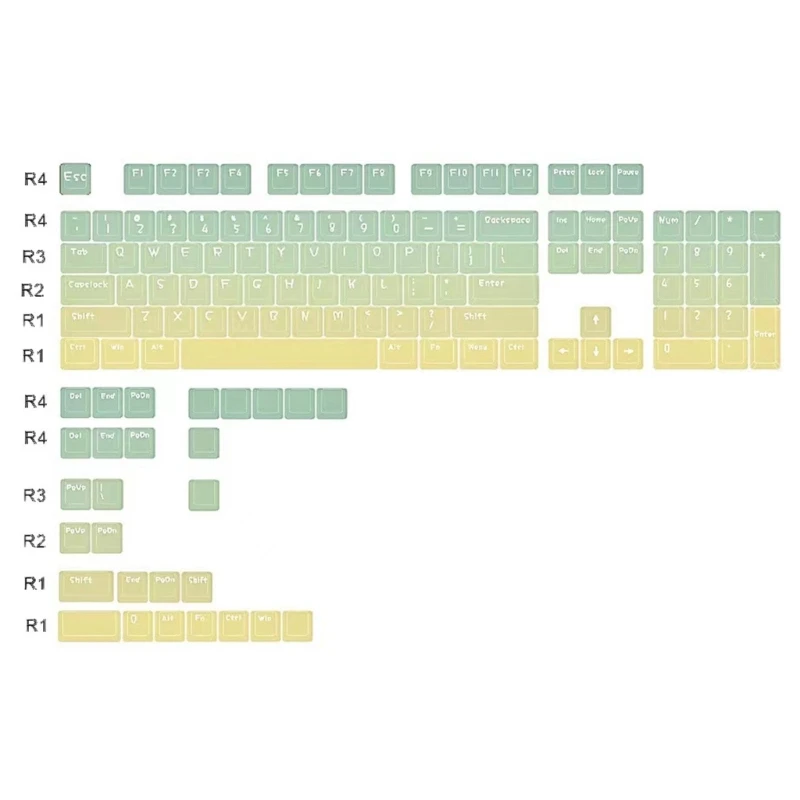 130Keys/set MDA Profile Gradients Color Keycap for Mechanical Keyboards PBT DyeSubbed Key Caps for Cherry Switches Drop Shipping