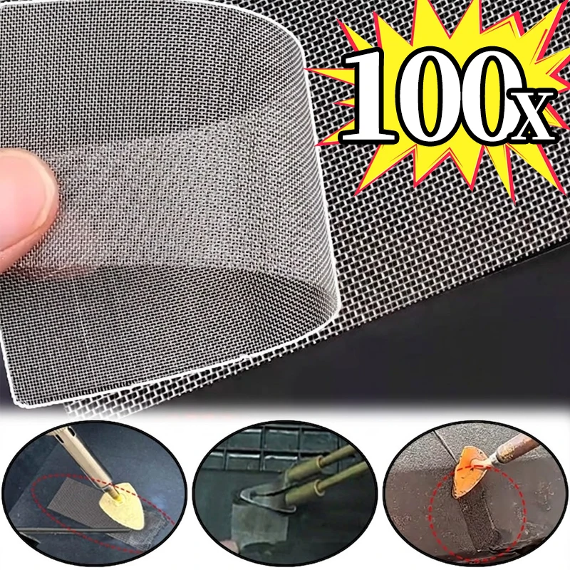 Maille de réparation en acier inoxydable pour pare-chocs de voiture, patchs de réparation pour trous et fissures en plastique, maille de soudage découpable pour machine à souder automobile