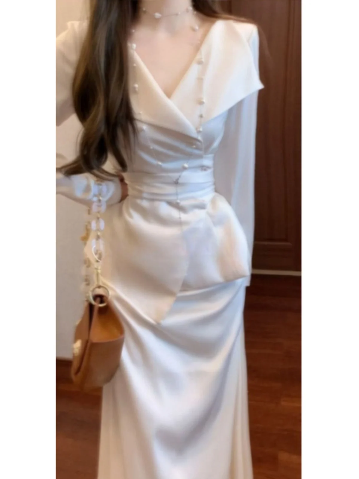 

Chic Korean Style Shirt And Skirt Set Fashionable Two-Piece Women's High-Quality Spring Outfit Comfortable Cotton V-Neck Long...