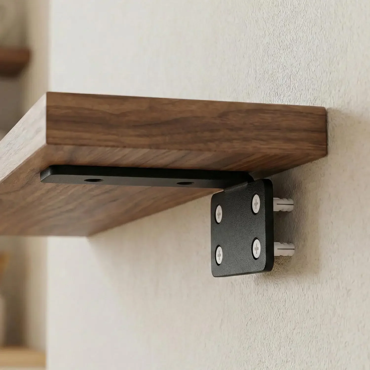 2Sets Heavy Duty Floating Shelf Brackets with Expansion Screw Wall Shelf Support  for Books Plants Speakers Decorative Bracket
