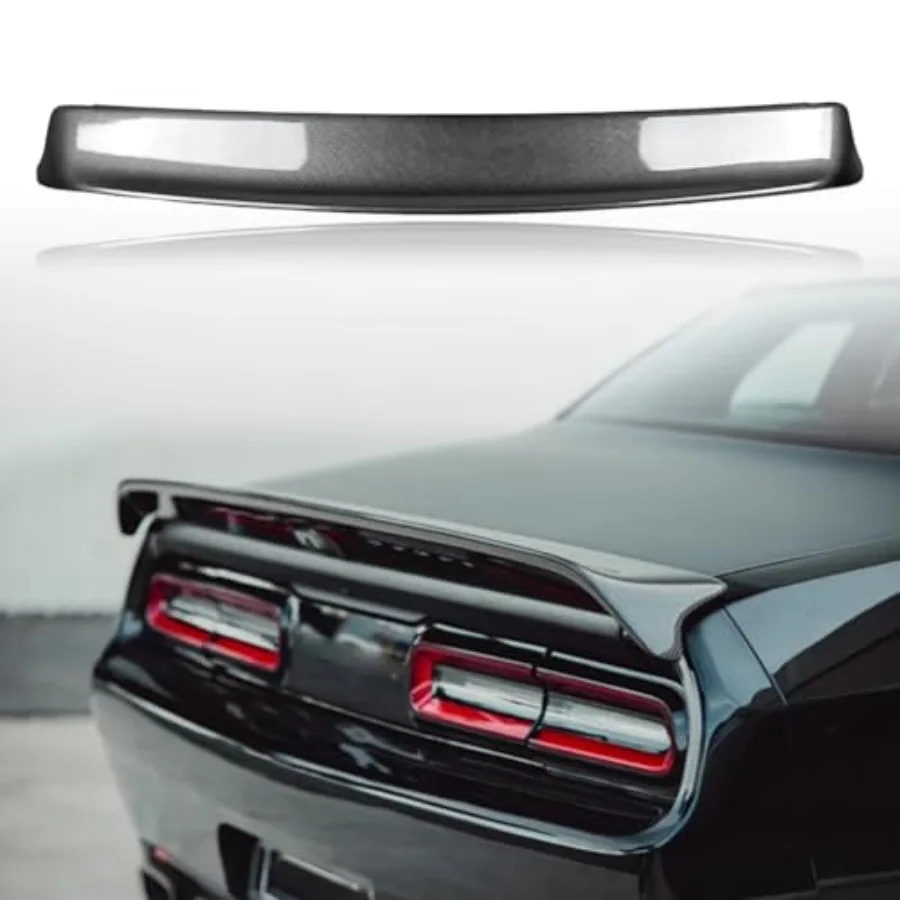 Carbon Fiber Rear Trunk Wing Spoiler for Dodge Challenger SRT 2015-2023 Hellcat Redeye Style with Camera Hole Black