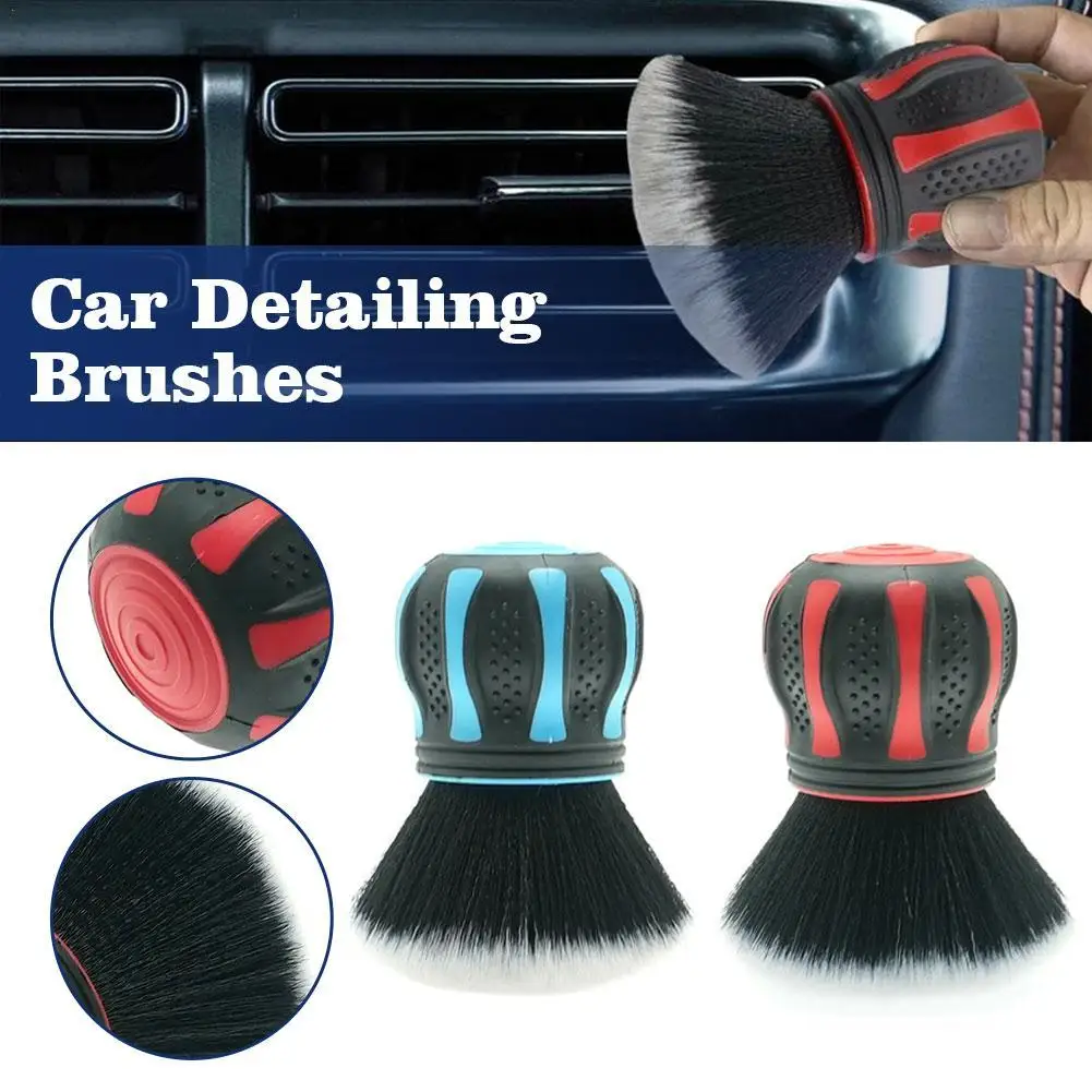 

Car Detailing Brushes With Storage Rack Covers Soft Bristles Auto Interior Dust Cleaner Car Detail Brush Cleaning Detail Tool