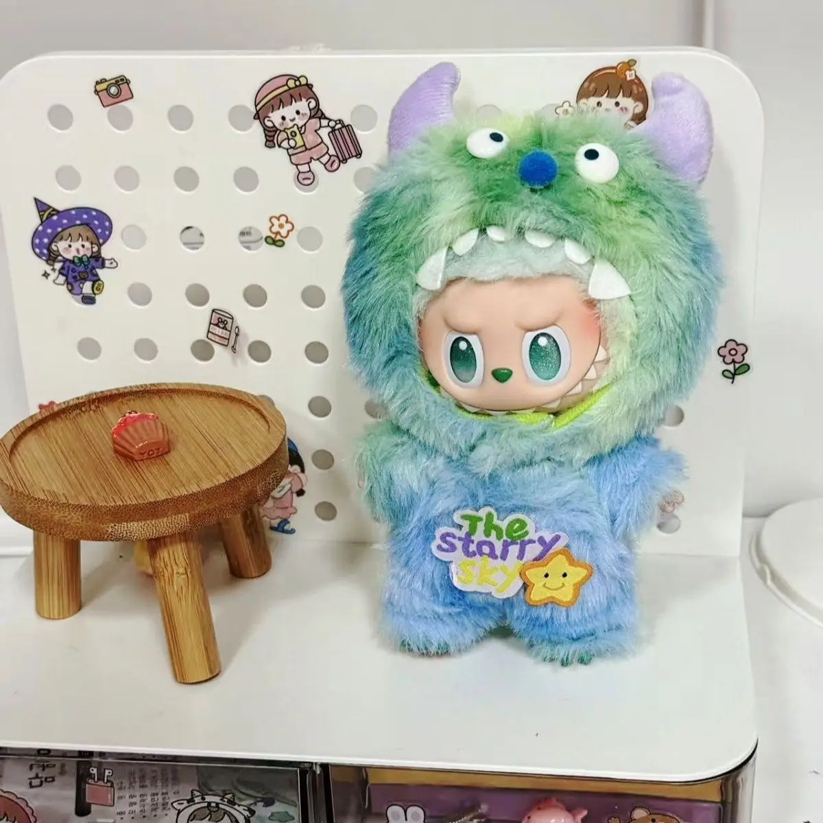 

2025/17cm Canvas Pendant Clothes In Stock Labubu Blind Box Keychain Vinyl Doll Casual Set Children'S Clothing Figurine Toy