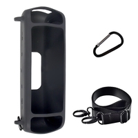 B03B-Silicone Case For Anker Soundcore Motion+ Bluetooth Speaker Waterproof Rubber Travel Carry Pouch With Carabiner