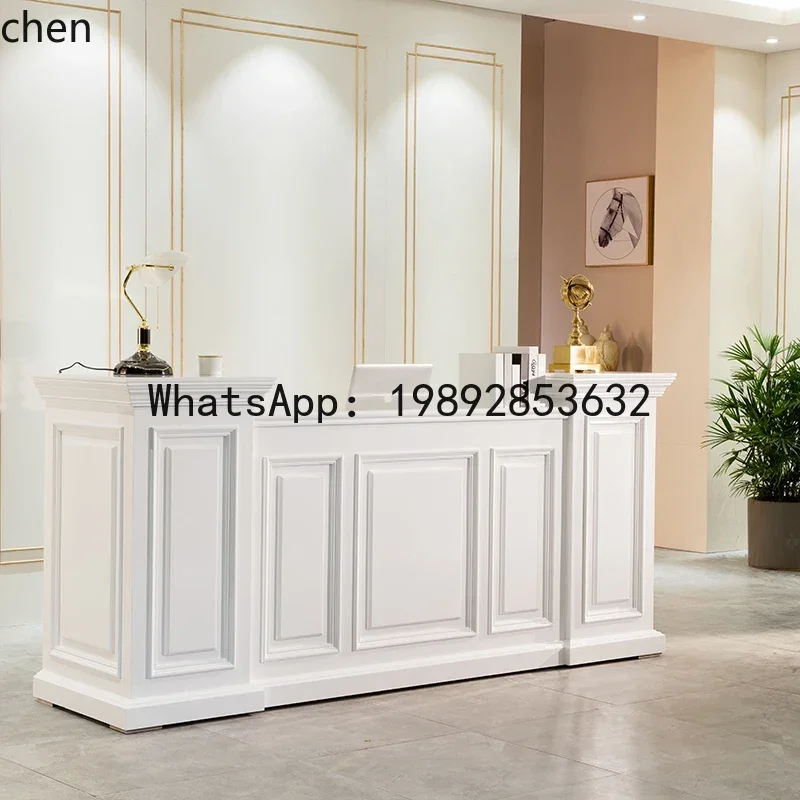 

solid wood bar company beauty salon health center front desk reception counter bar checkout page