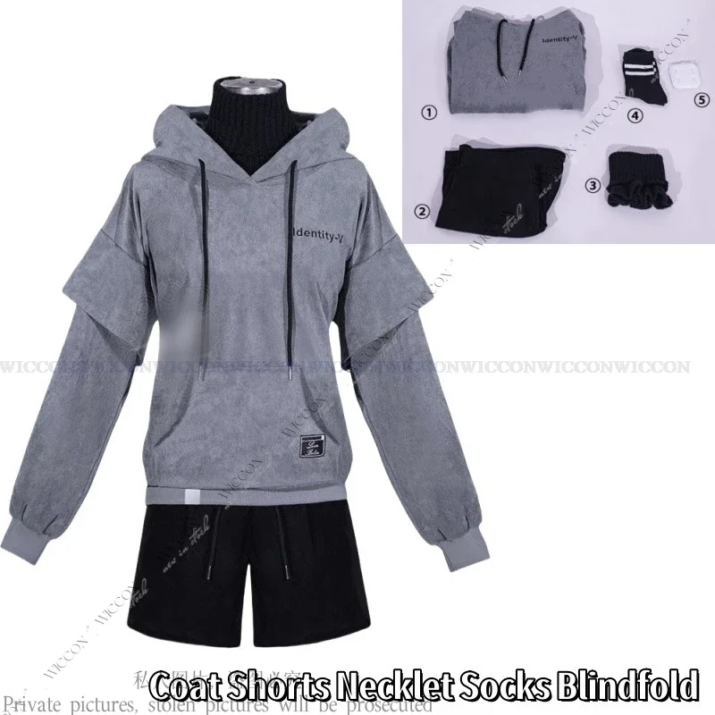 Luca Balsa Gioco Identità V Prigioniero Costume Cosplay Esports Felpa con cappuccio Uniformi giornaliere Luca Balsa Parrucca Uomo Halloween Party Cos Suit