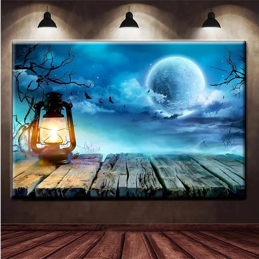 Diamond Painting Dream Art Moonlight Lantern Landscape Cross Stitch Diamond Mosaic Picture Embroidery crystal Beaded Handicraft