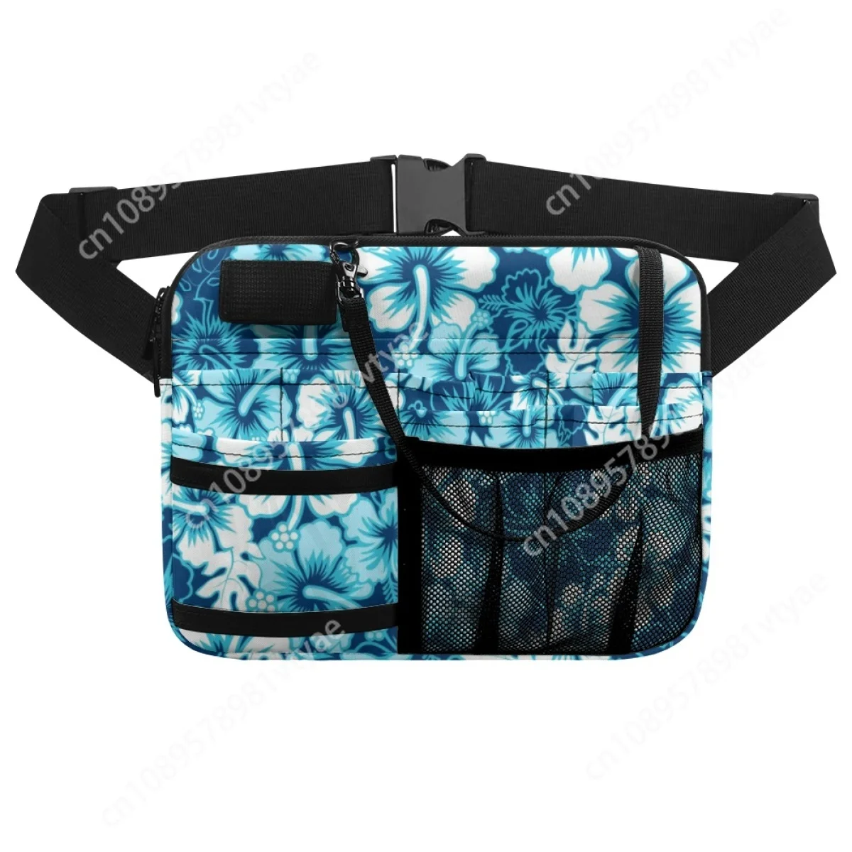 Luxury Hibiscus Flower Hawaiian Style Women's Waist Bag Adjustable Casual Medical Nurse Belt Bag Organizer Pouch Tool Holder New