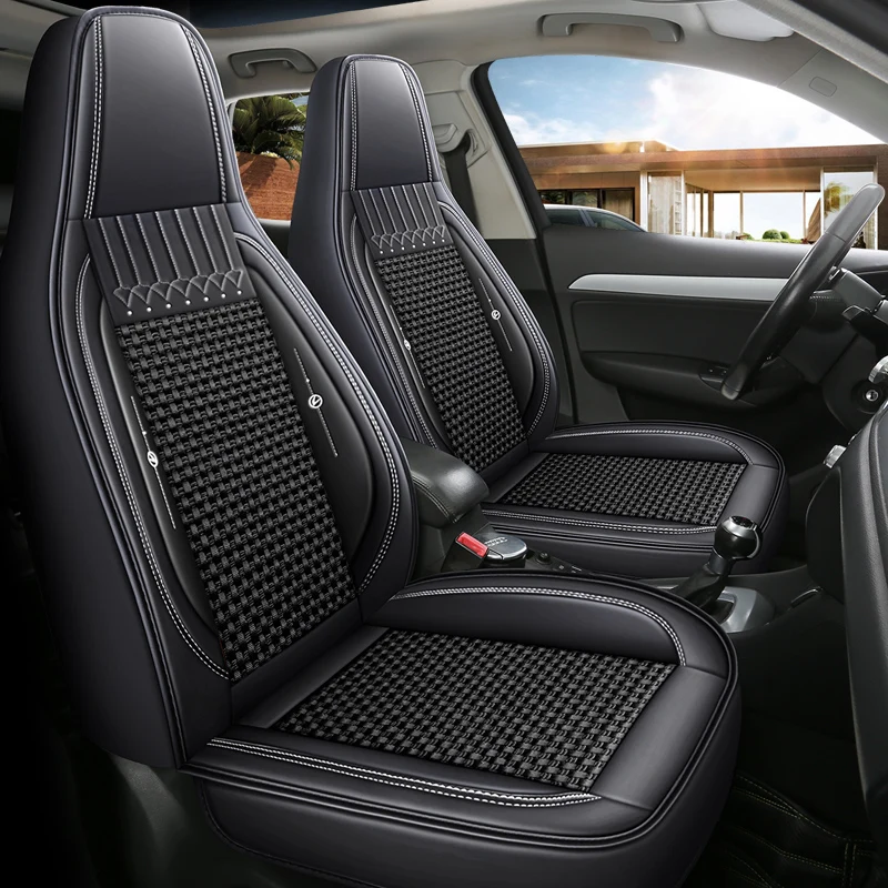

Front Single Seat, Luxurious Ice Silk Full-Cover Integrated Car Seat Cover, Universal, Soft and Comfortable, Suitable for All Seasons, Three-Dimensional Full Surround Design, Ergonomic Design, Three-Dimensional Side Support, Enhances Driving Experience, A