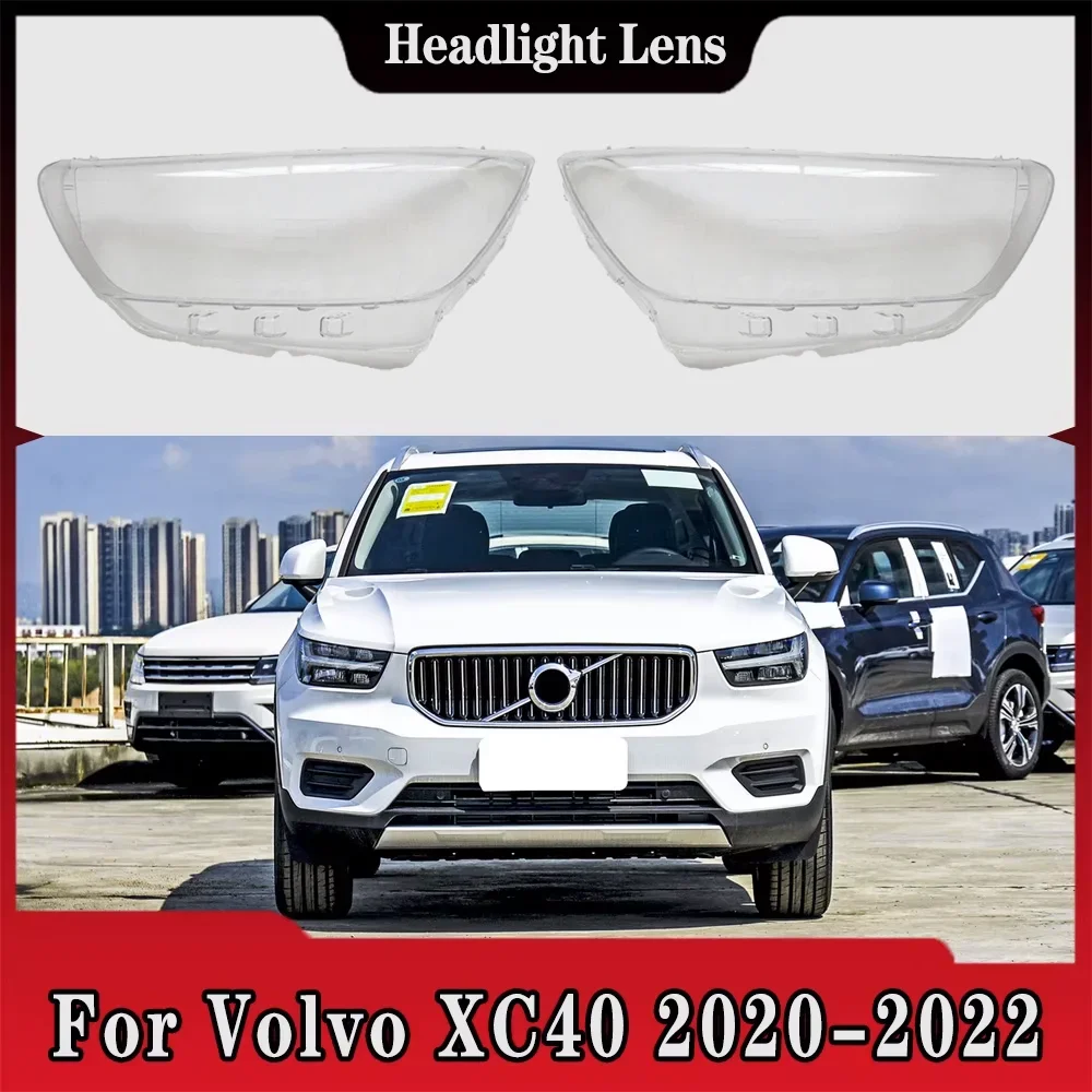 

For Volvo XC40 2020 2021 2022 Car Front Headlight Cover Auto Headlamp Lampshade Lampcover Head Lamp light Lens Shell Caps