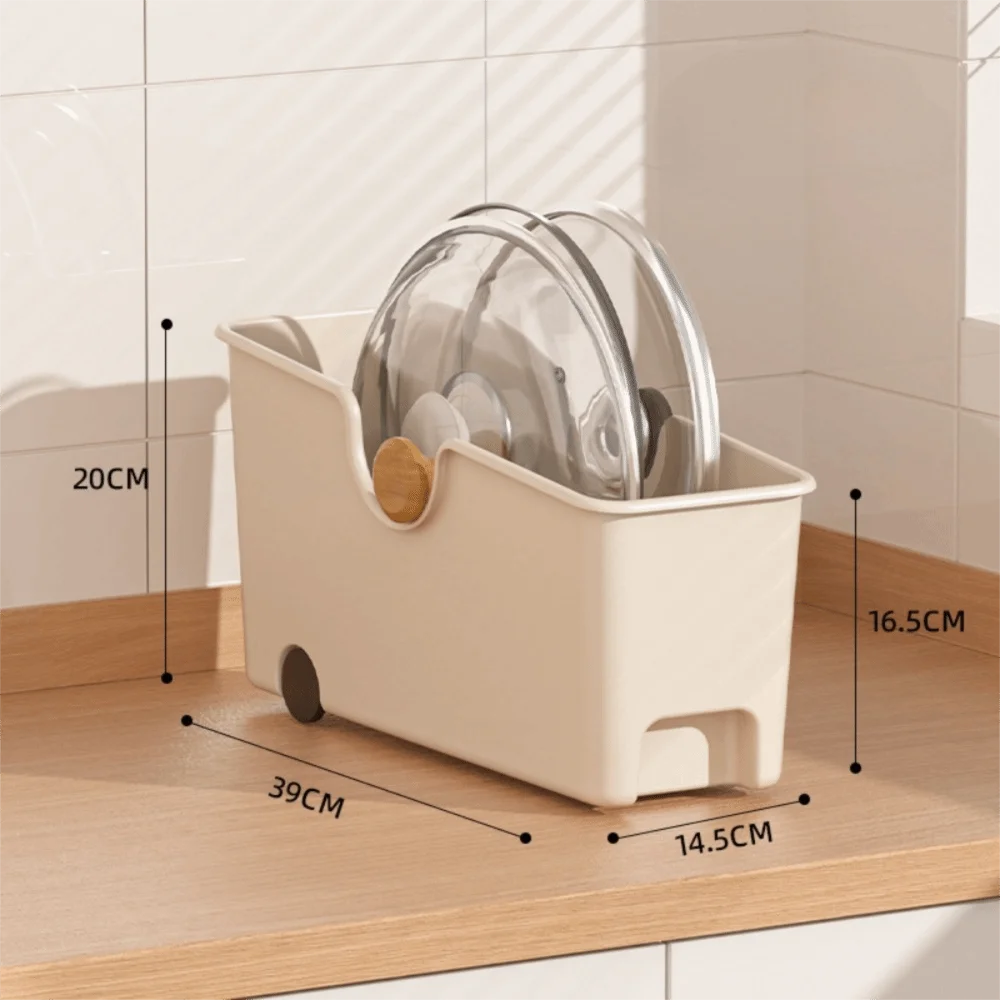

With Wheels Kitchen Pot Cover Organizer Large Capacity Space Saving Spice Organizer Box Multipurpose Storage Container Pantry
