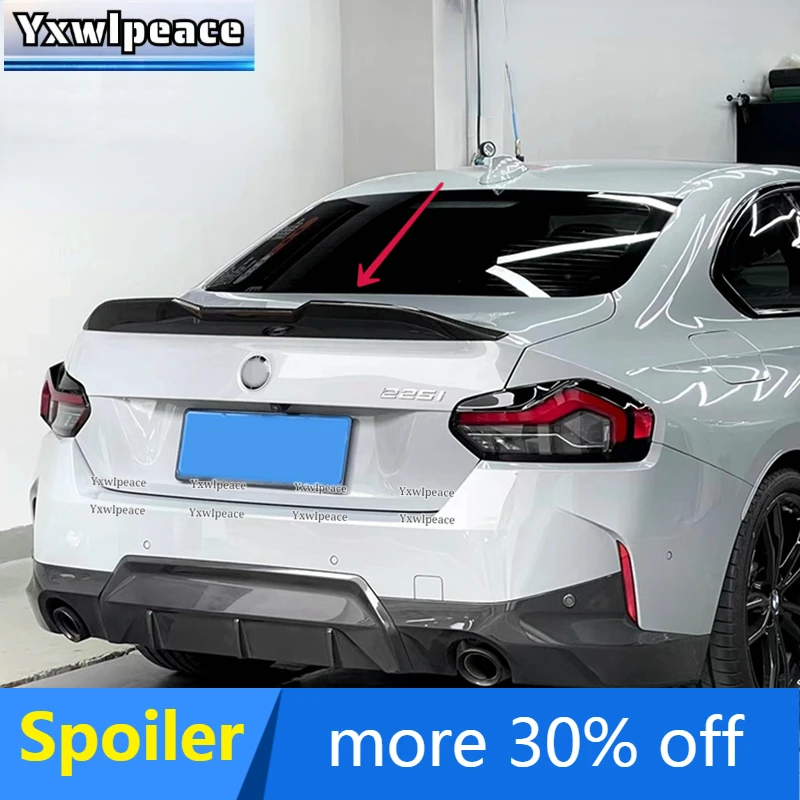 

For BMW 2 Series Coupe G42 2022 2023 Spoiler 220i 225i 230i M240i ABS Glossy Black/carbon Fiber Look Rrar Trunk Lip Spoiler Wing