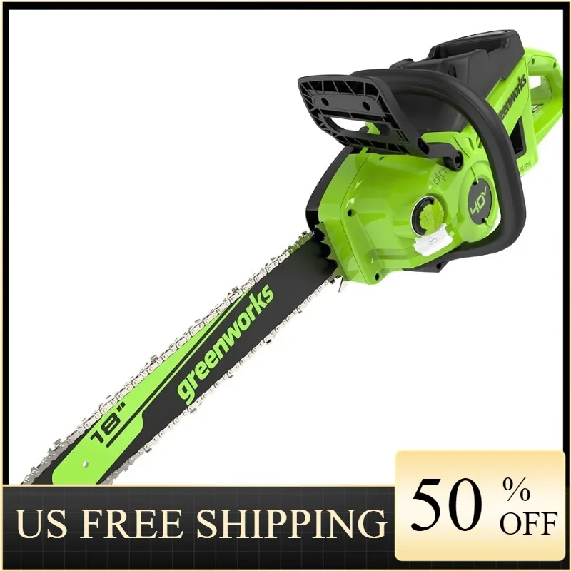 

Greenworks 40V 18" Brushless Cordless Chainsaw (Great For Tree Felling, Limbing, Pruning, and Firewood / 75+ Compatible Tools),