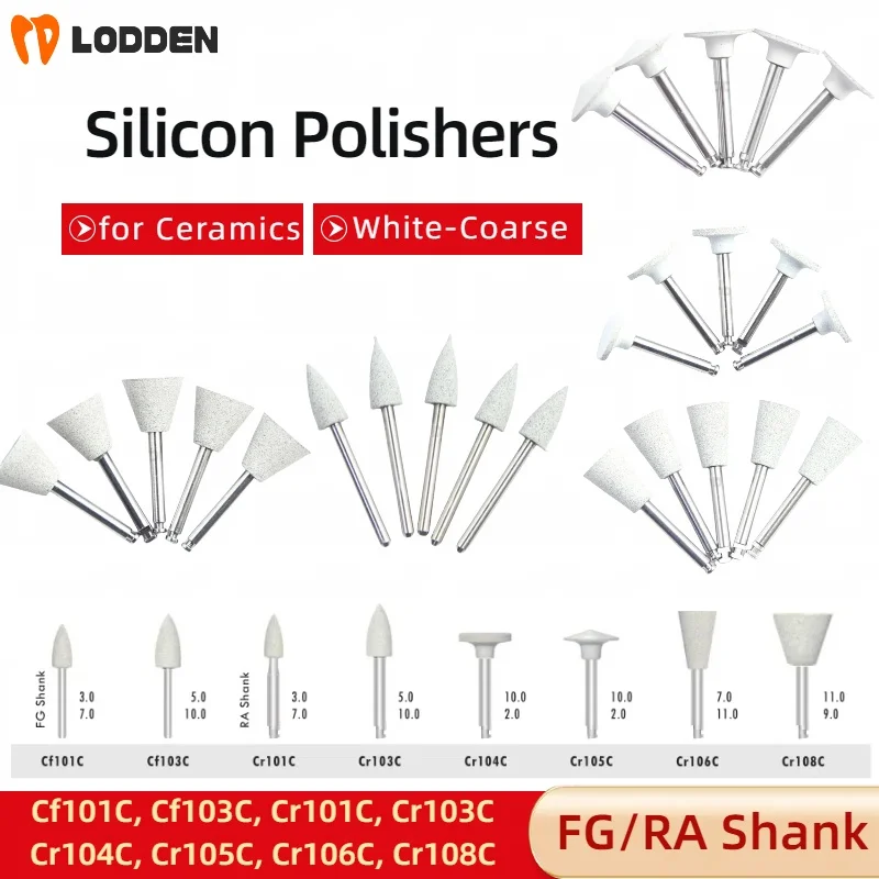 100pcs/lot Silicon Polishing Burs White Stones FG/RA Shank Silicon Polisher Teeth polishing & teeth whitening tools