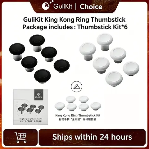 GuliKit KingKong Ring Thumbstick Kit 6 in 1 Thumb Sticks with 3 Heights Option for Gulikit KK3 Max / KingKong 2 Pro Replacement