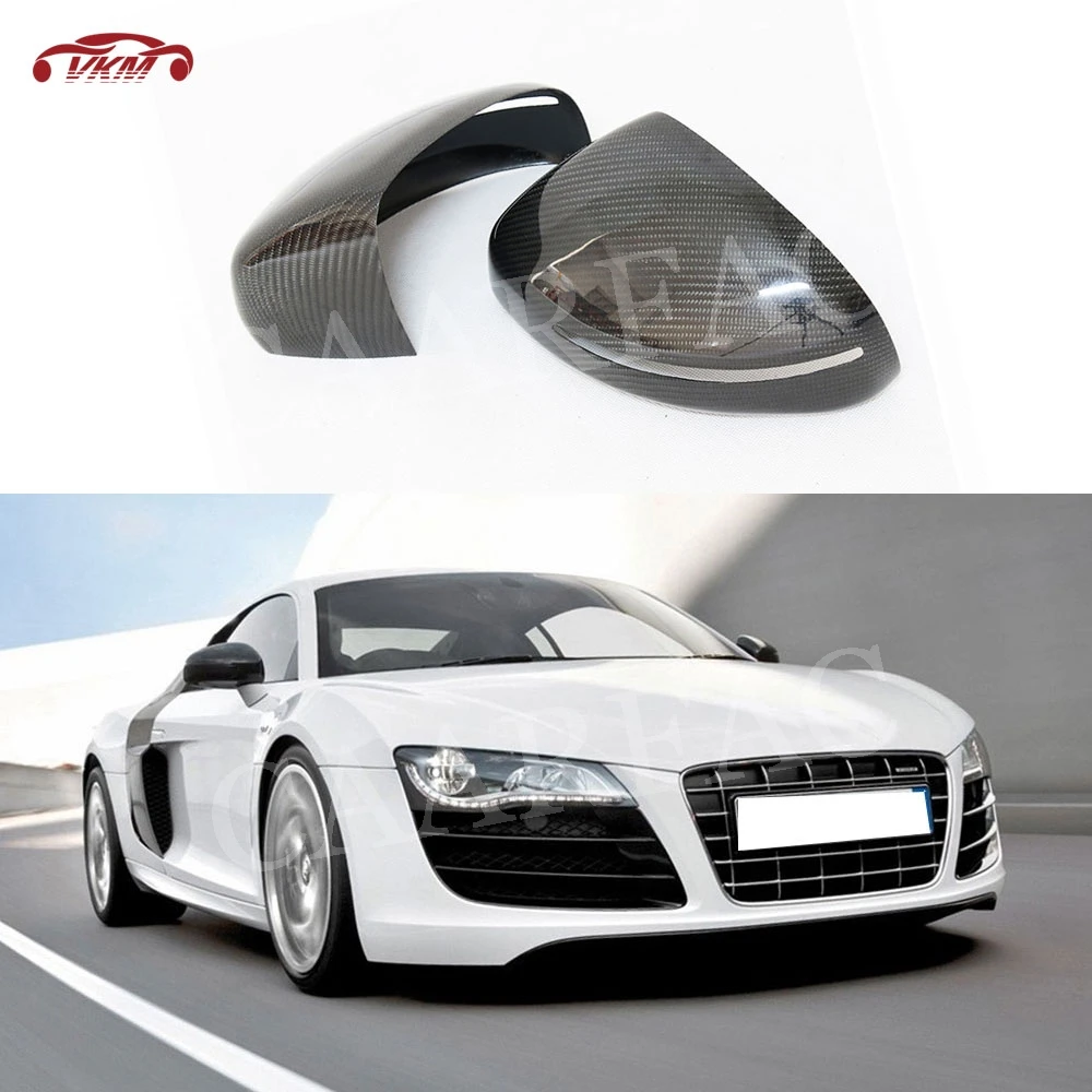 Carbon fiber/ABS Material Add on Mirror Covers Fit For Audi R8 2008 2009 2010 2011 Auto Car Styling