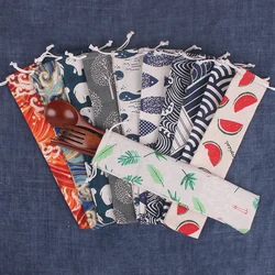 1Pcs Reusable Straw Pouch Bag For Metal Straw Cutlery Colorful Travel Camping Chopsticks Spoon Fork Knife Storage Bag Container
