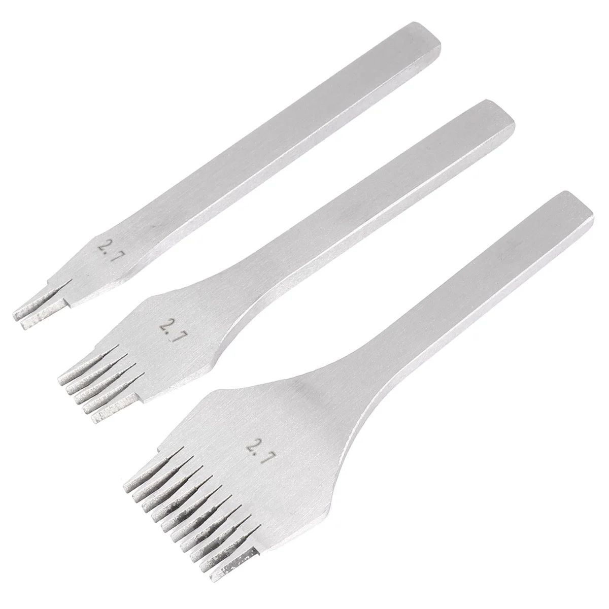 

3 pcs 2/5/10 Prong Craft Tools High Strength Steel Sharp Rhombus Tooth Smooth Handle Punch Tool For Hand