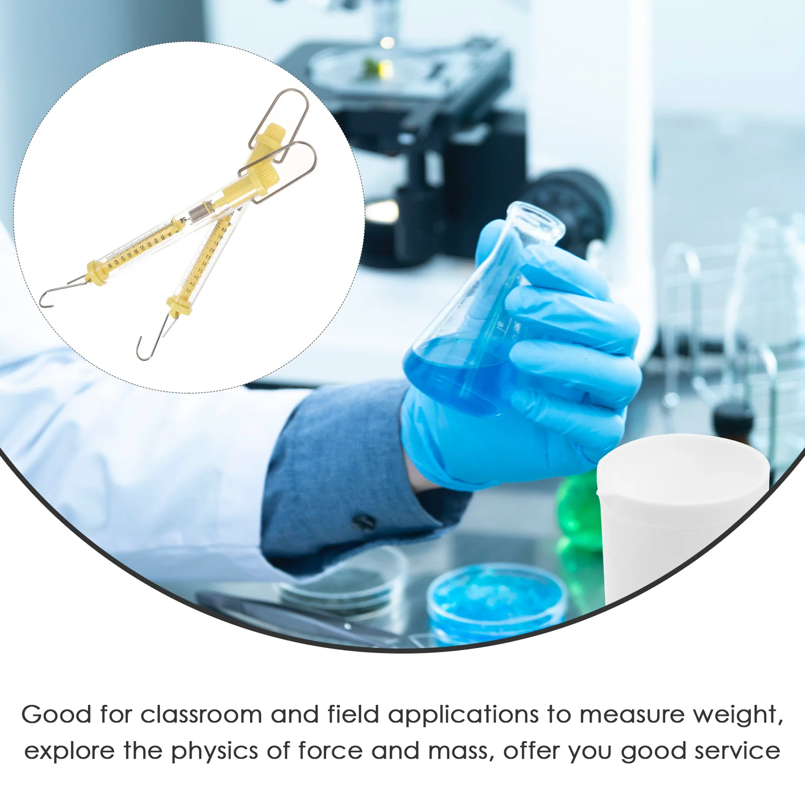 

2Pcs Spring Scale Dual Range Tubular Hanging Scientific Spring Balance for Classroom Physics Experiments Teaching Aids