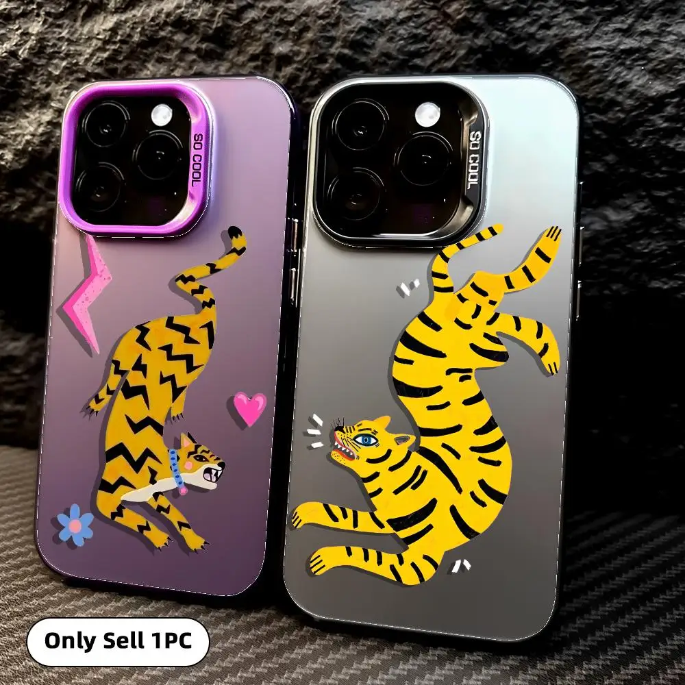 

Money Leopard Rose Phone Case For iPhone 17 16 15 14 13 12 11 Pro Max Air Colorful Matte Laser Aurora Shockproof