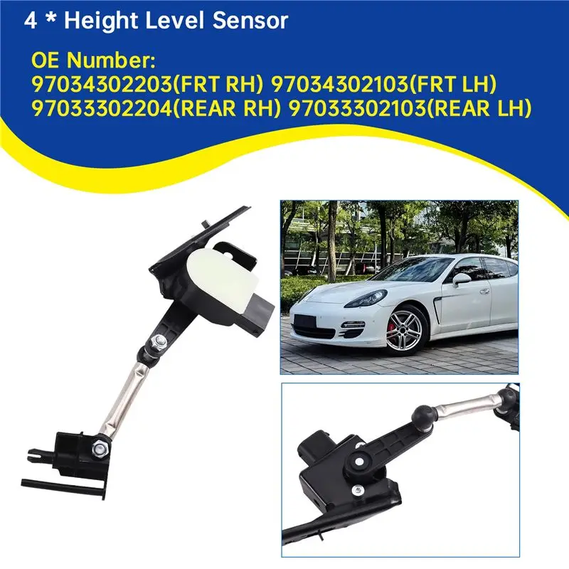 For Panamera 2010-2016 Height Level Sensor SET- 1 SET Includes 4Pcs(97034302203 97034302103 97033302204 97033302103)-N29