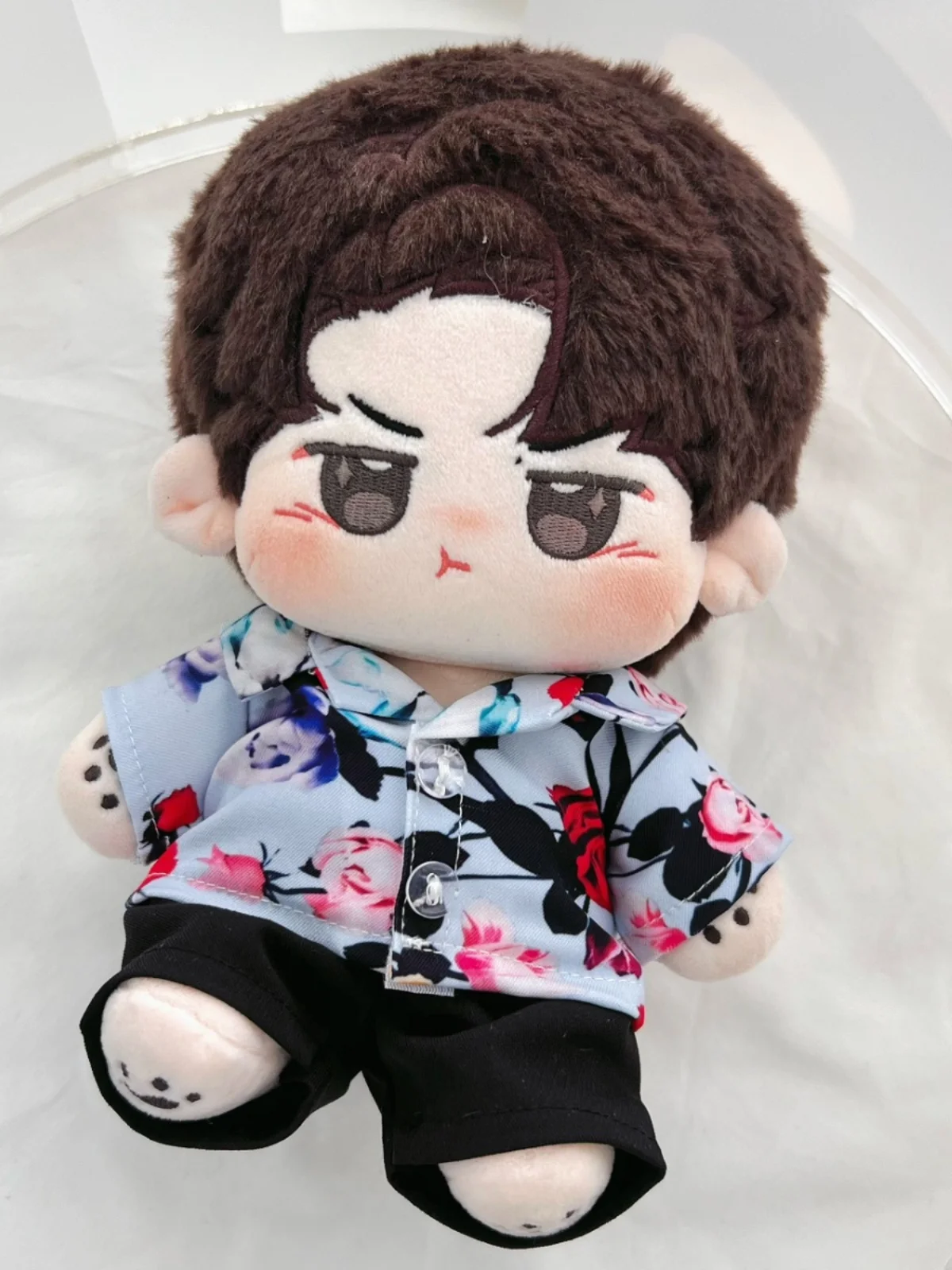 20Cm Poppenkleding Idool Star Wang Yibo Mode Bloemenshirt Vijf Cirkels Sportpak Gevuld 20Cm Plushies Pluche Pop Accessoires