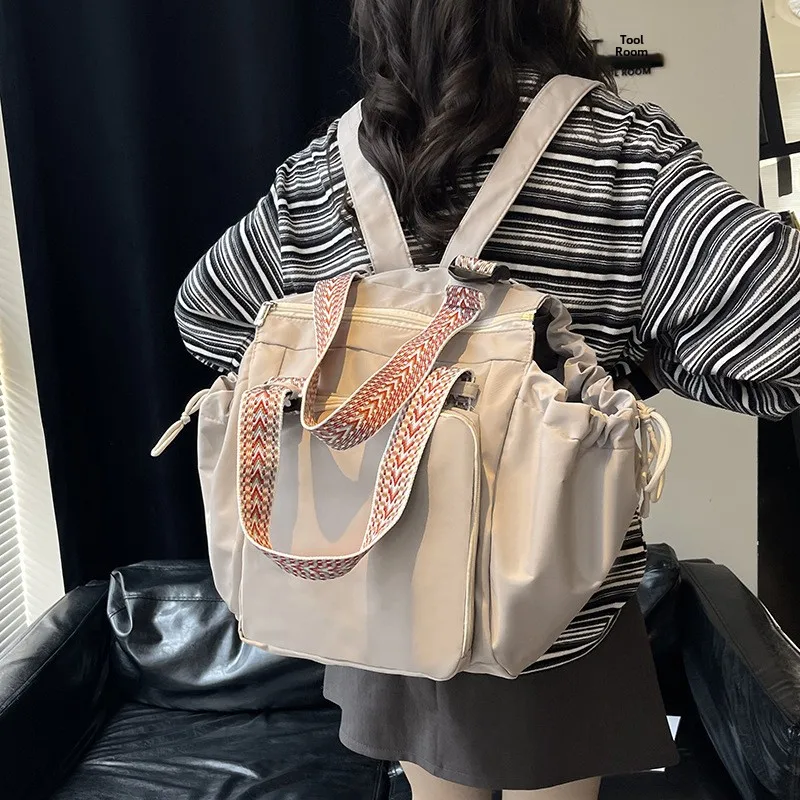 Trendy Nylon Women's Bag Korean Style Large Capacity Single Shoulder Mommy Bag Universal Double Shoulder Backpack for Daily Use view 3