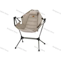 Naturehike-Foldable Rocking Chair with Pillow, Soft Leisure, Adjustable Deck Chairs, Portable, Camping, Travel, YL11