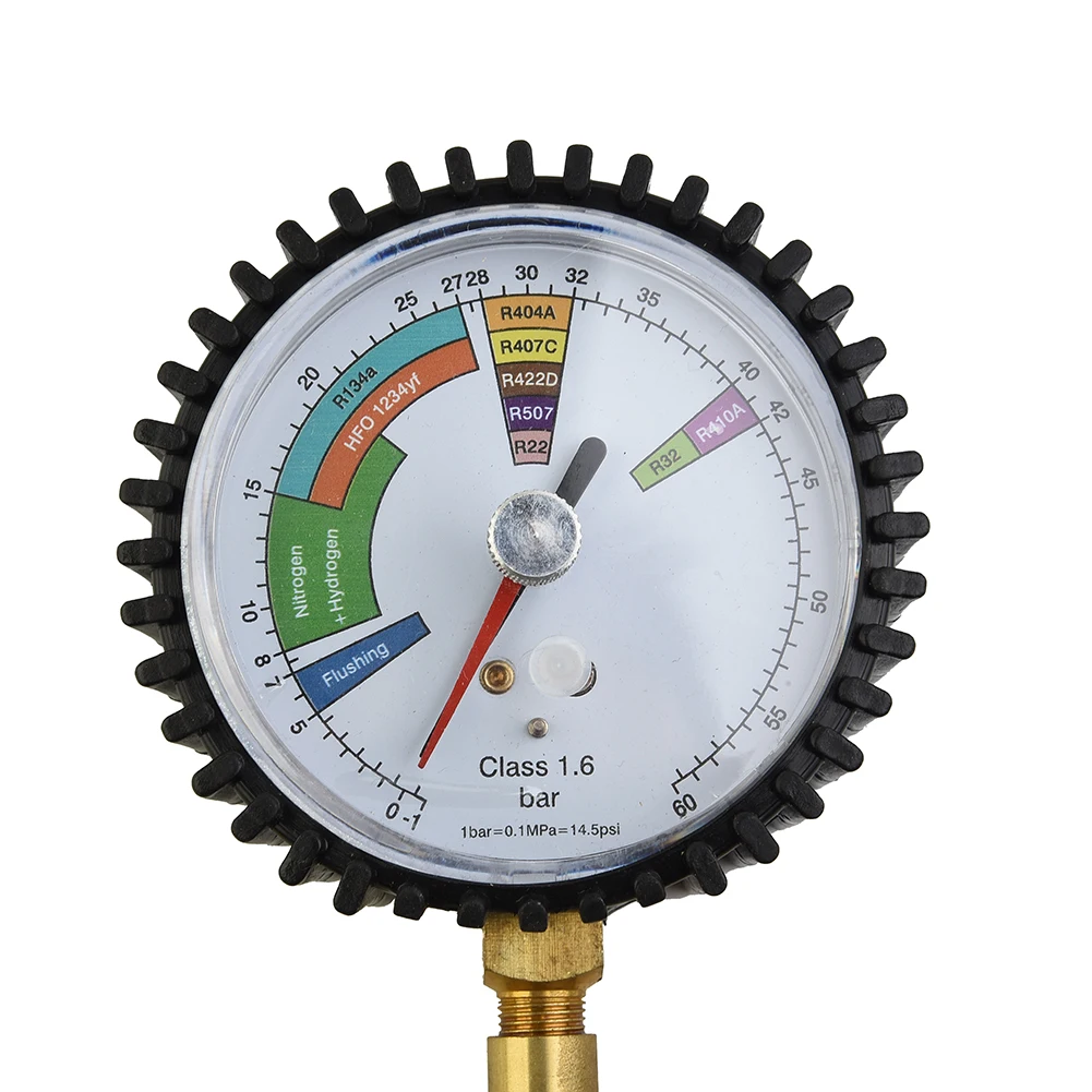 Air Conditioner Nitrogen Pressure Gauge Regulator For R134a R22 R407C R410A Automobile Tester HVAC System Test Tool