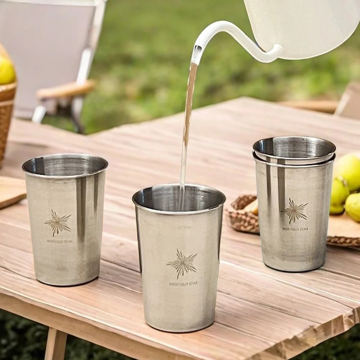 WORTHBUY Outdoor Praktische Reise Edelstahl Tassen Mit Tasche Tragbare Camping Tassen Whisky Wein Gläser Trinkwasser Becher – Detail 5