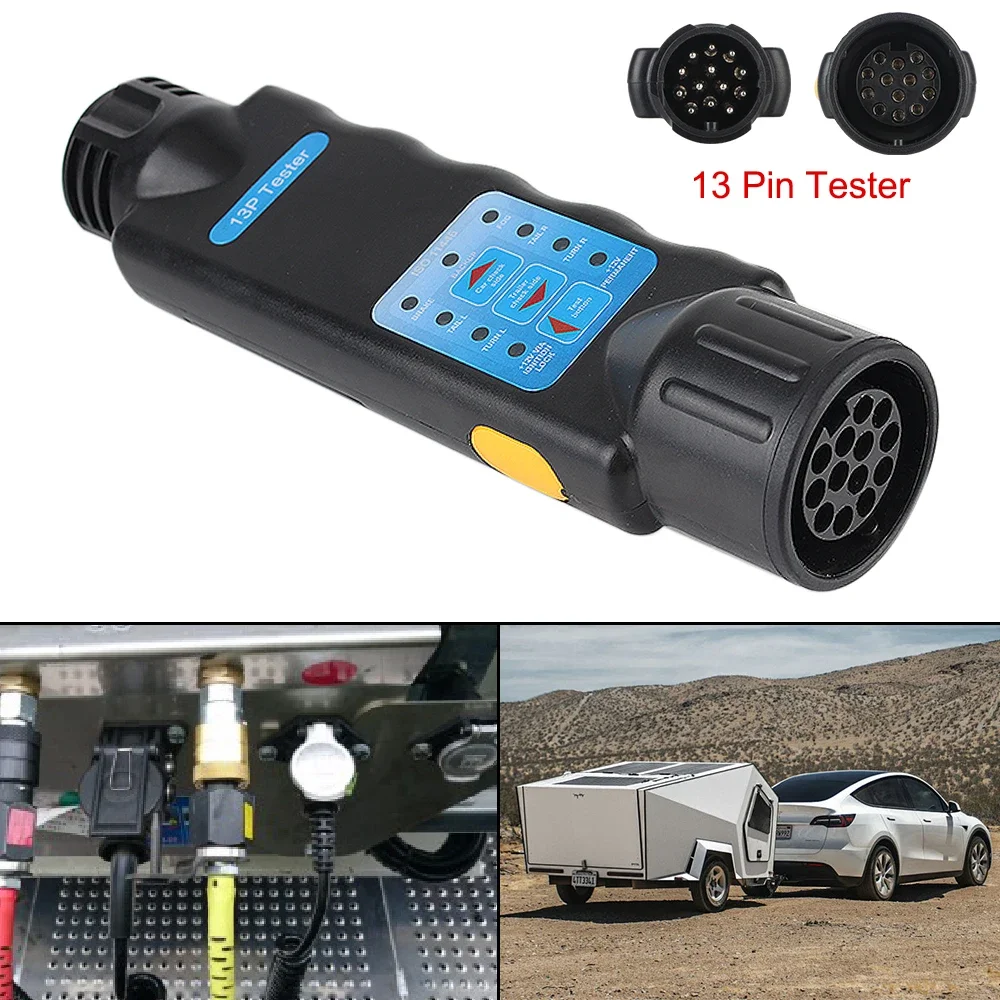 Universal 13 Pin Diagnostic Tools 12V Wiring Circuit Light Test Car Truck Caravan Accessories Trailer Plug Socket Tester