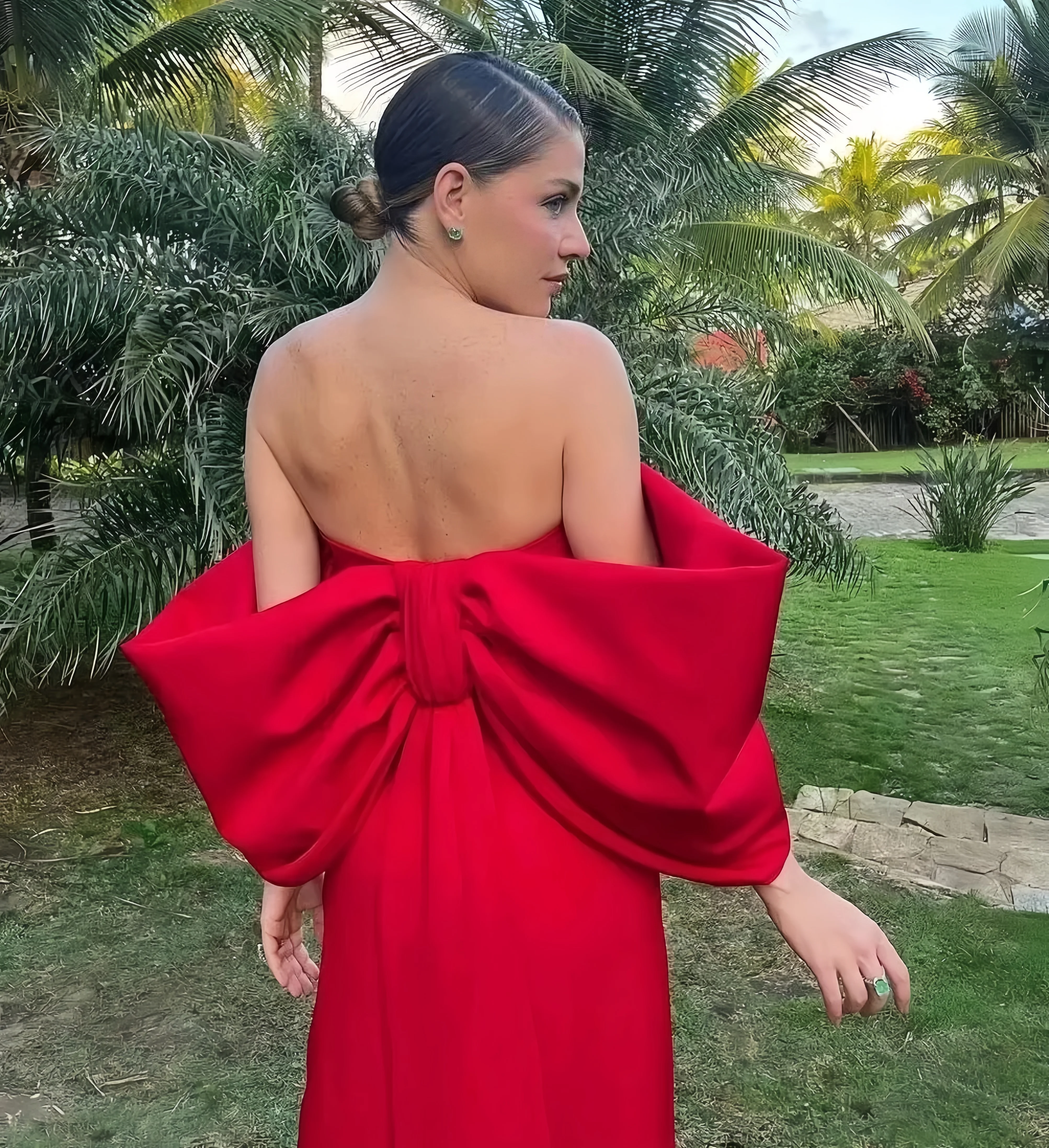 Red Off Shoulder Elegant Formal Evening Dresses 2024 Vestidos De Noche Wedding Guest Dress Robe Simple Prom Gowns فساتين سهرة