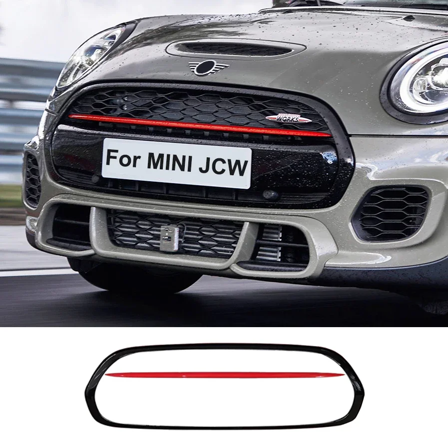 Car Front Grille Stripe Decoration Cover Frame Case For Mini Cooper S JCW F54 Clubman LCI F55 F56 F60 R60 Countryman Accessories