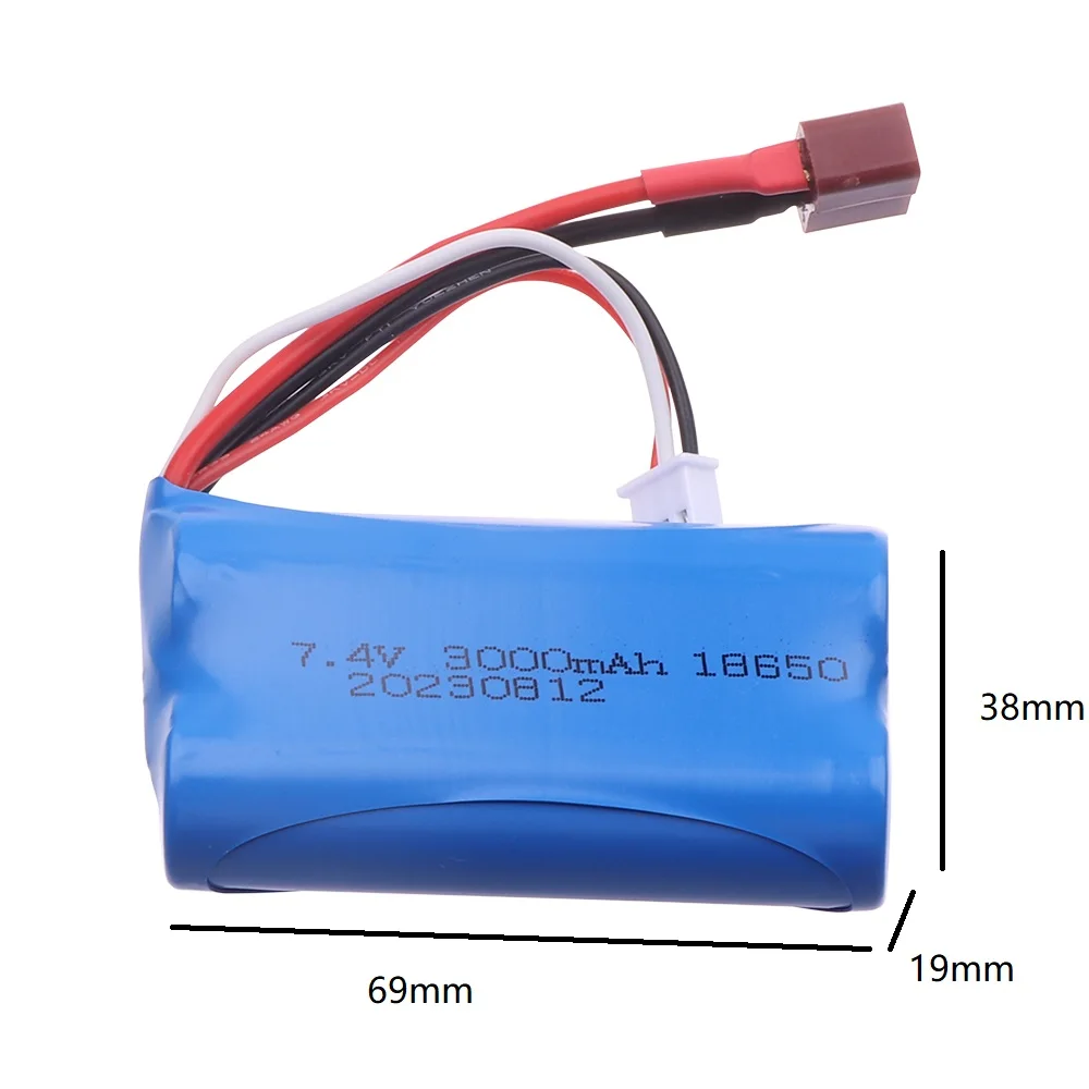 7.4V 18650 3000mah 20C Battery For Wltoys 144001 A959-B A969-B A979-B K929-B 12428 12423 10428 RC Car Spare Parts 2S lipoBattery