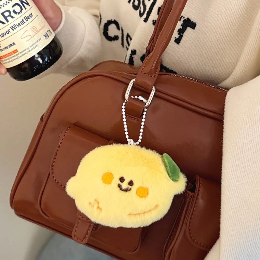 New Cartoon Fruit Plush Doll Keychain Mango Peach Banana Cute Stuffed Pendant Avocado Lemon Cherry Backpack Charm Birthday Gifts view 3