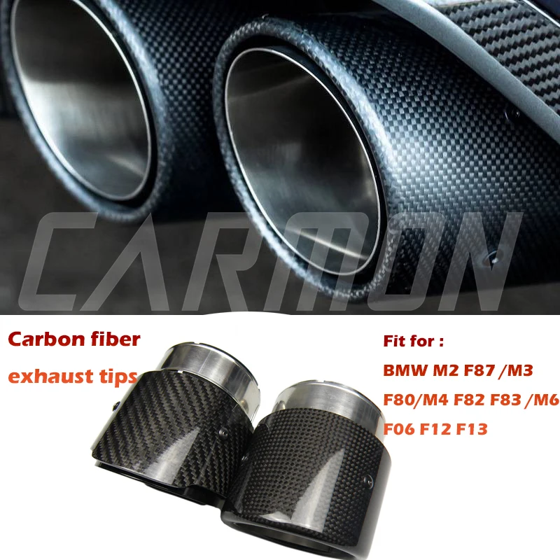 4pcs/set Carbon Fiber Exhaust Tip Muffler For BMW M2 F87 M3 F80 M4 F82 F83 M6 F06 F12 F13