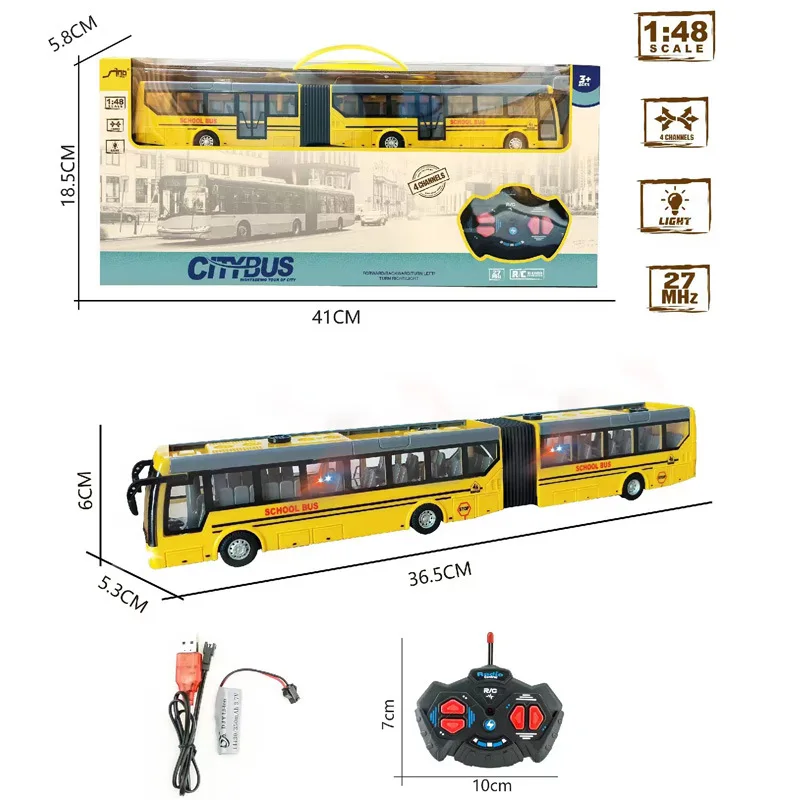 1:30 autobus telecomandato simulazione di illuminazione Wireless elettrica telecomando modello di auto scuolabus Travel Bus ragazzi giocattolo