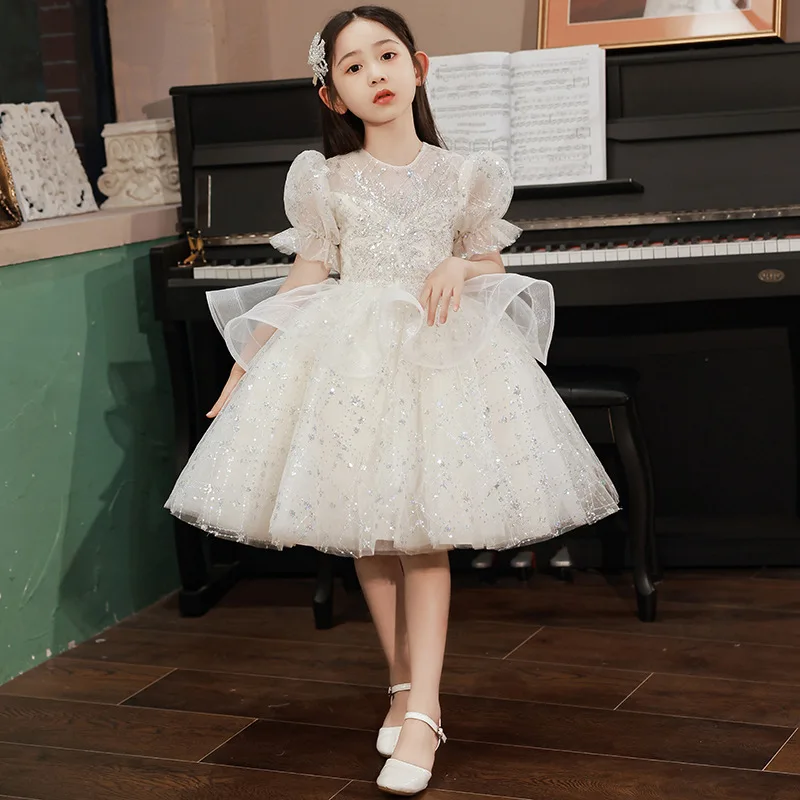 Girls High End Evening Princess Ball Gown Children Fashion Birthday Party Performance Dress g97