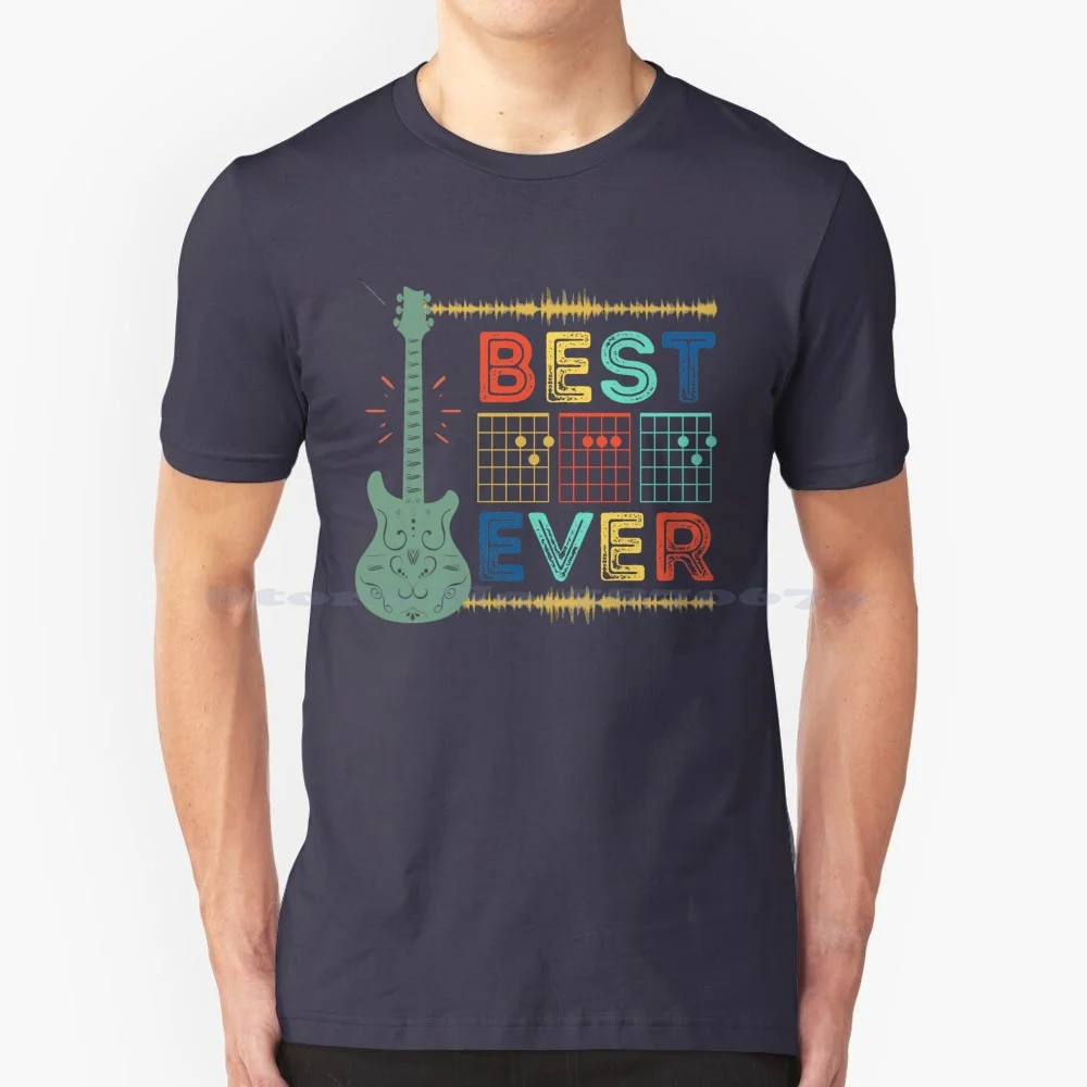 Best Dad Ever Guitar Chords , Funny Gift For Guitar Players , Father , Or Husband , For The Best Dad Ever. T Shirt 100% Cotton